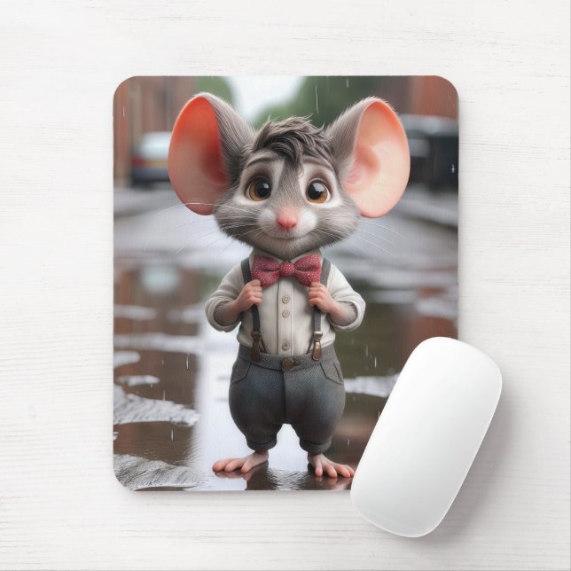 Stylish Boy Mouse In an Alley Mouse Pad (With Mouse)
