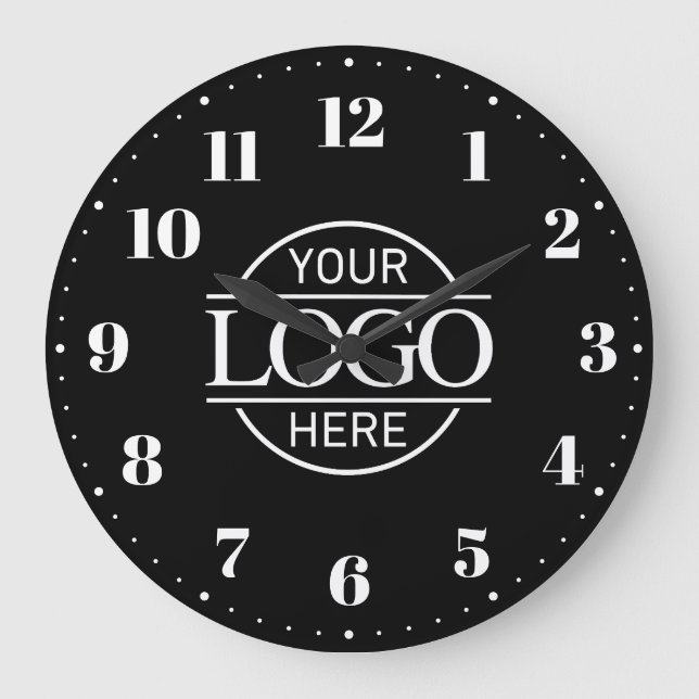 Stylish Branded Company Business Logo Promotional Large Clock (Front)
