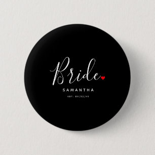 Stylish Bride Wedding T Shirt 6 Cm Round Badge