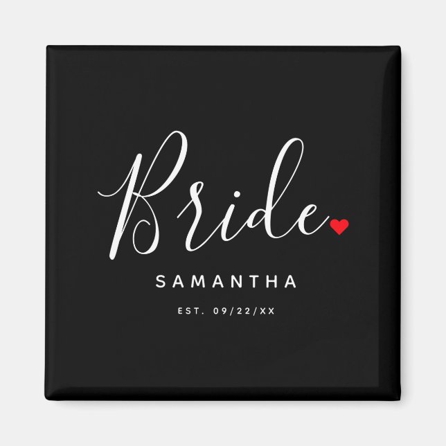 Stylish Bride Wedding T Shirt  Magnet (Front)