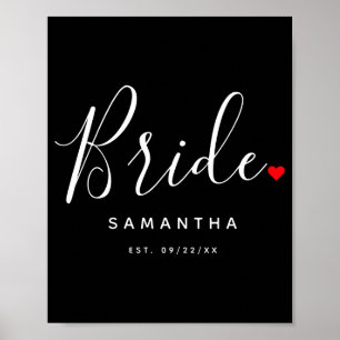 Stylish Bride Wedding T Shirt  Poster