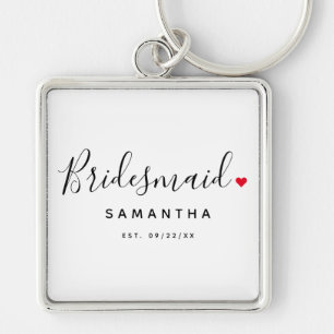 Stylish Bridesmaid Wedding Key Ring