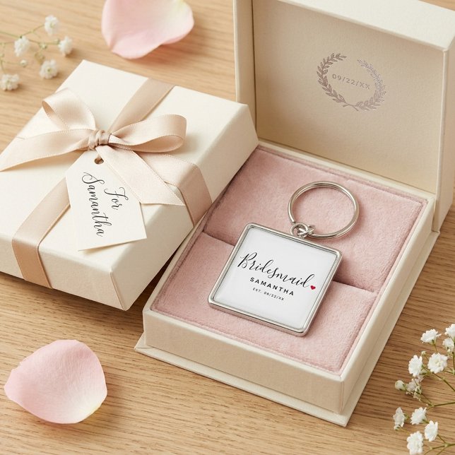 Stylish Bridesmaid Wedding Key Ring (Creator Uploaded)