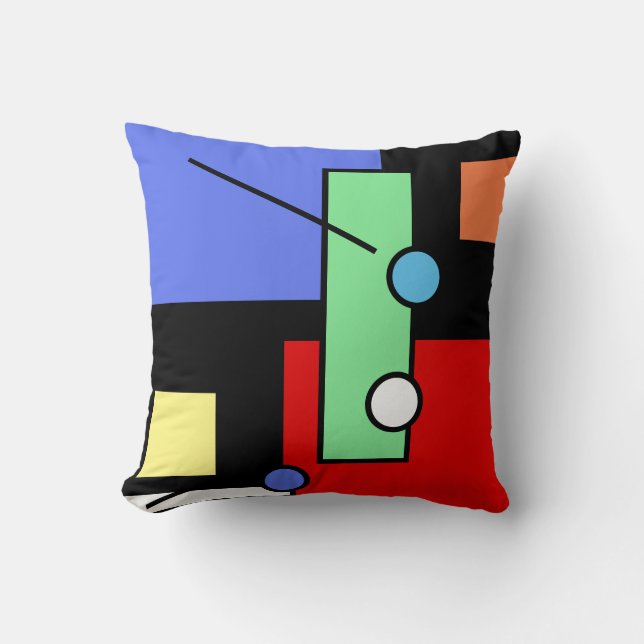 Stylish Bright Abstract Art Geometry Shape Cushion (Front)