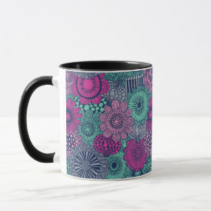 Stylish bright pattern of gorgeous flowers mug