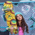 Stylish Bright Yellow Sunflower Art on Skateboard<br><div class="desc">This Cool design with beautifully crafted sunflower in yellow colour will make your skateboard stand out in the crowd.
Personalise the deck with your text,  and let your sunflower board be the sunshine on the road. 
You will find a similar board with sunflowers in a slightly orange colour</div>