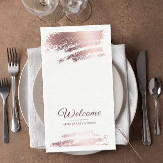 Stylish Bronze Business Event Party Welcome Napkin