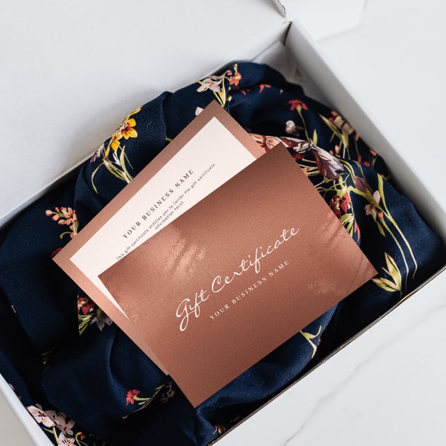 Stylish Bronze Business Gift Certificate Card (Stylish Bronze Business Gift Certificate Card)