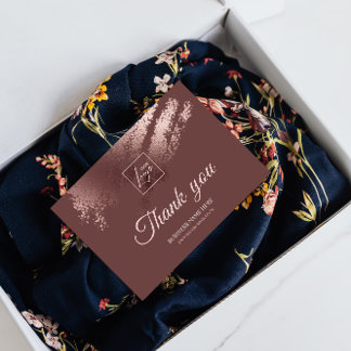Stylish Bronze Business Logo Package Thank You Card