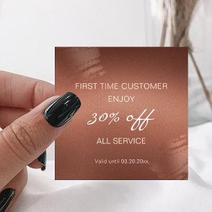 Stylish Bronze Logo First Time Discount Card
