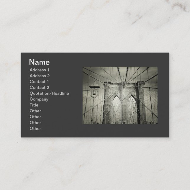 Stylish Brooklyn Bridge Business Card (Front)