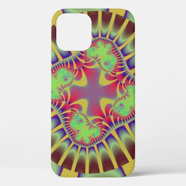Stylish Brown and Yellow Rainbow Fractal Case-Mate iPhone Case (Back)