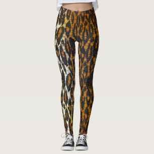 Stylish Brown Black Leopard Print Womens Leggings