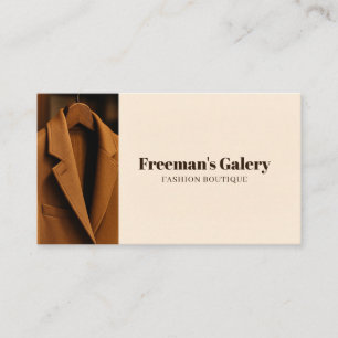 Stylish Brown Coat Fashion Store Display Business Card