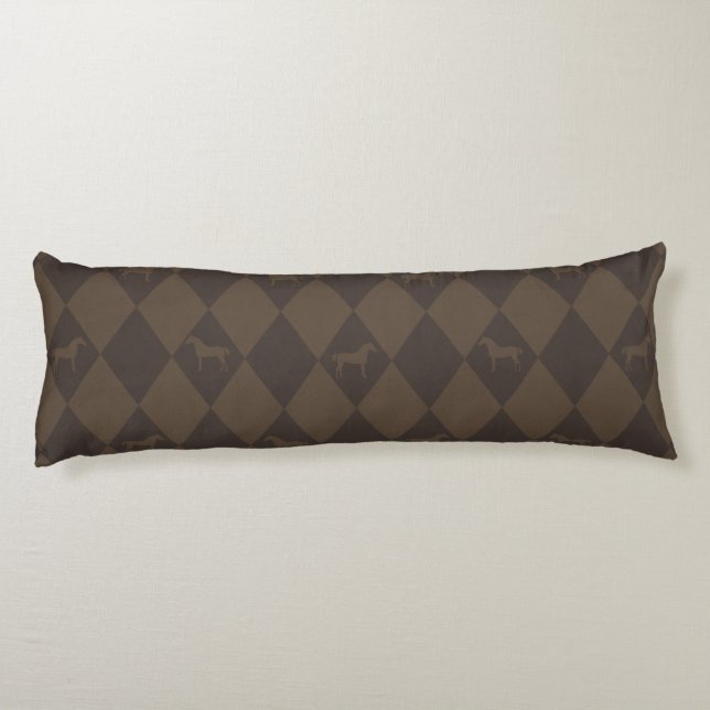 Stylish Brown Harleqiun Horse Pattern Body Cushion (Back)