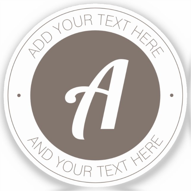 Stylish Brown Monogram or Add Logo | Transparent (Front)