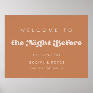 Stylish Brown sugar Welcome to The Night Before Poster