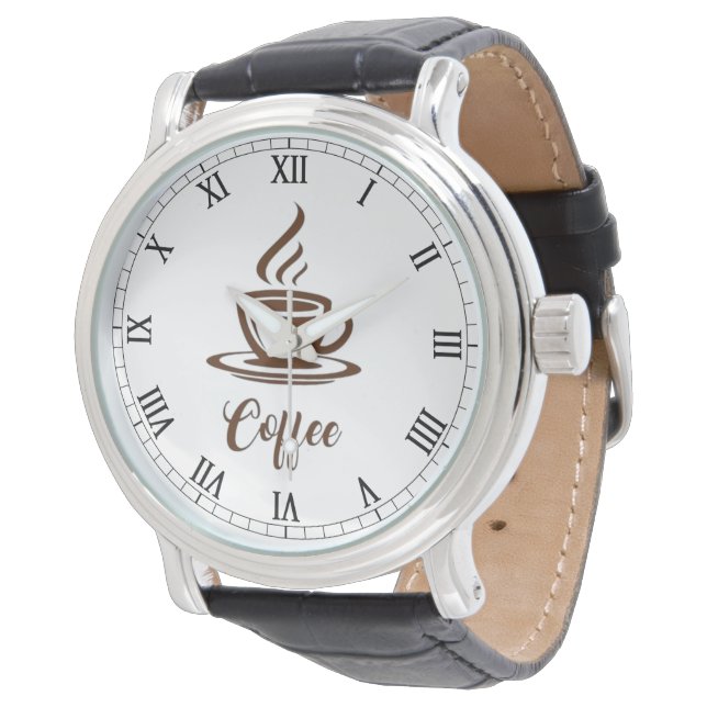 Stylish Brown Watch for Coffee House Employees (Angled)