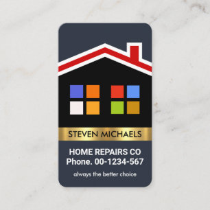 Stylish Building Roof Window Building Business Card