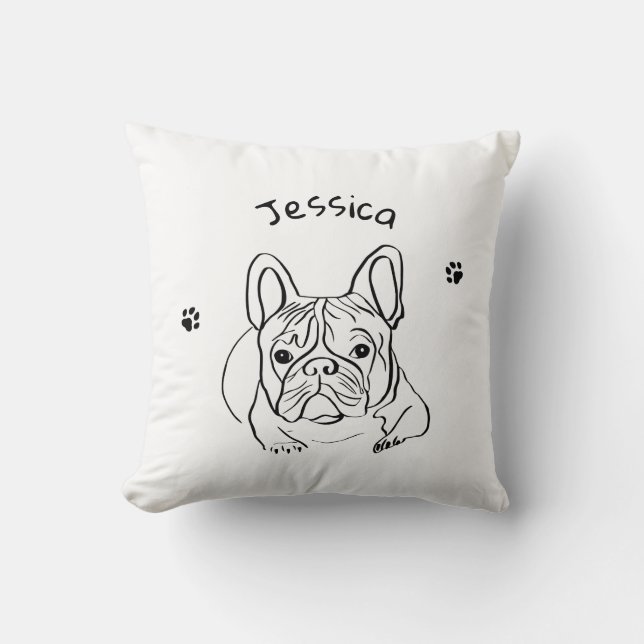 Stylish Bulldog Minimalist  Cushion (Front)