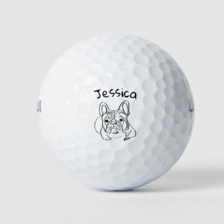 Stylish Bulldog Minimalist  Golf Balls