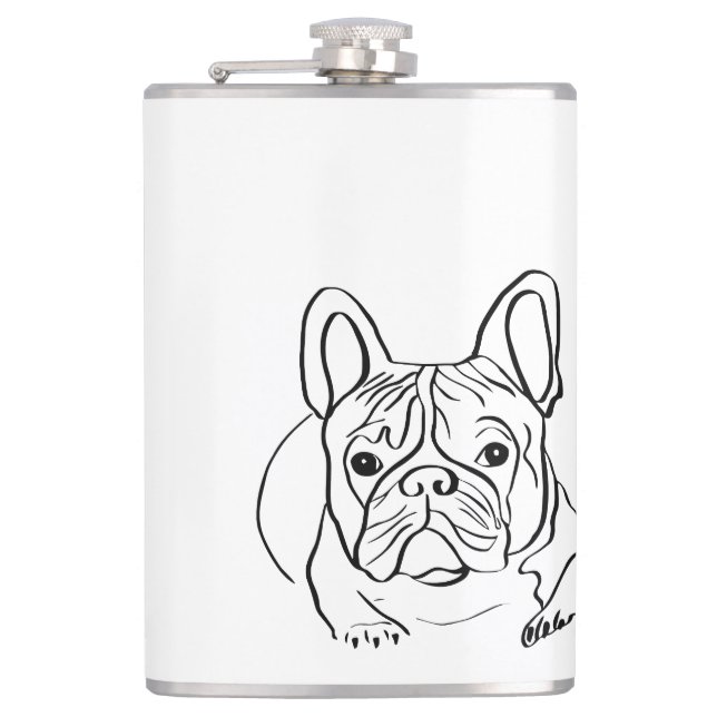 Stylish Bulldog Minimalist  Hip Flask (Front)