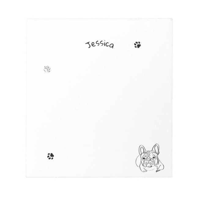 Stylish Bulldog Minimalist  Notepad (Front)
