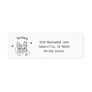Stylish Bulldog Minimalist Return Address Label