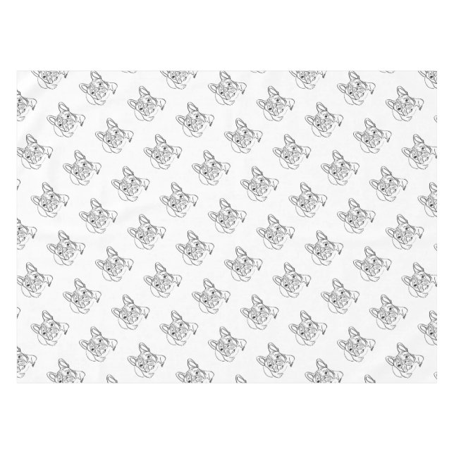 Stylish Bulldog Minimalist  Tablecloth (Front (Horizontal))