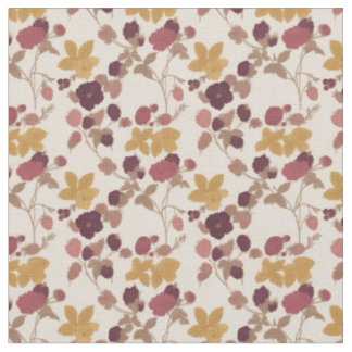 Stylish Burgundy And Mustard Gold Floral Fabric