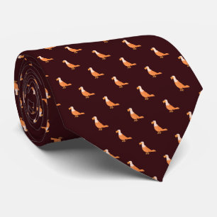 Stylish Burgundy Orange Eagle Seamless Pattern Tie