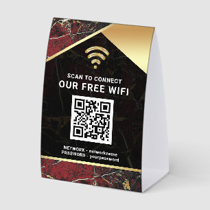 Stylish Burgundy QR Code Wifi Network Password