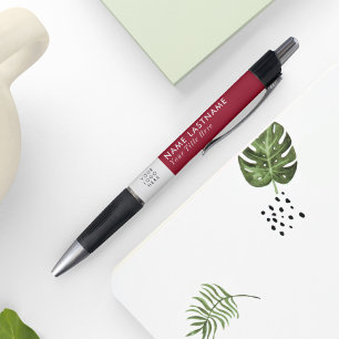 Stylish Burgundy Red White Custom Logo Business