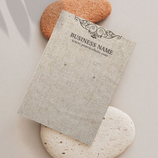 Stylish Burlap Texture Earring Display Cards (Creator Uploaded)