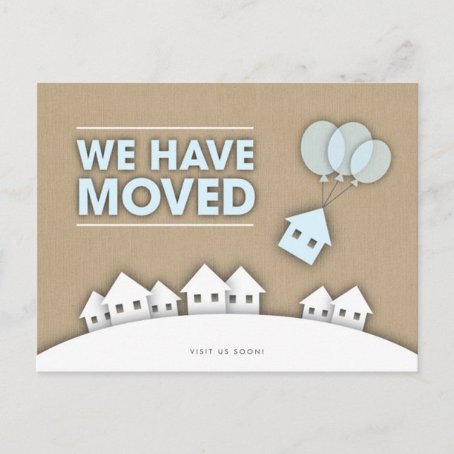 Stylish Burlap We Have Moved White Houses Postcard (Front)
