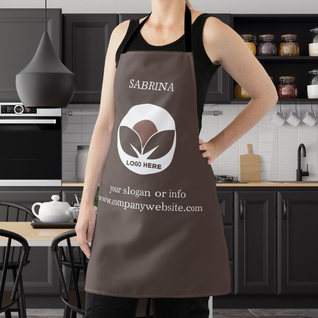 Stylish Business Apron | Mocha Mousse | Custom  (Stylish Business Apron | Mocha Mousse | Custom Logo)