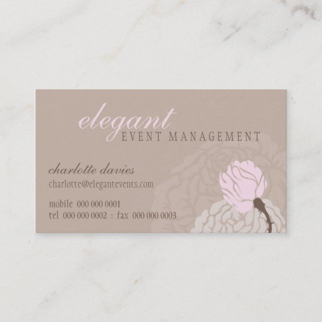 STYLISH BUSINESS CARD elegant rose (Front)