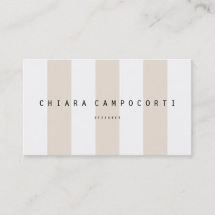 Stylish business card with white and sand stripes