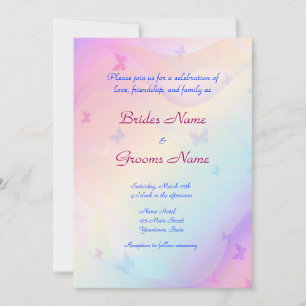 Stylish Butterflies Wedding Invitation