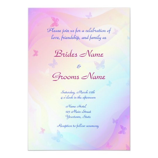 Stylish Butterflies Wedding Invitation