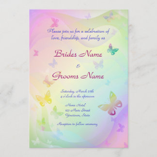 Stylish Butterflies Wedding Invitation