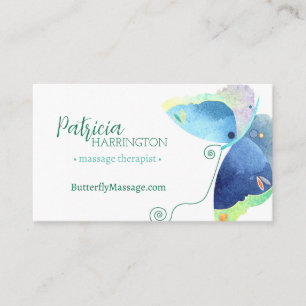 Stylish Butterfly Massage Therapist Business Card