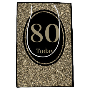 Stylish by year special birthday gift bag 80th