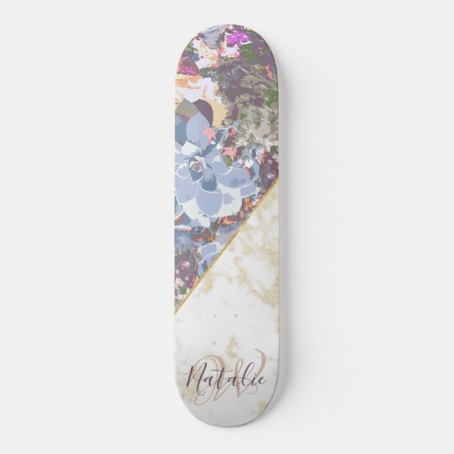 Stylish Cactus and succulents design Skateboard (Front)
