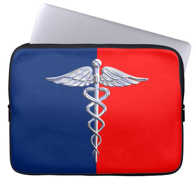 Stylish Caduceus Medical Symbol League Laptop Sleeve (Front)