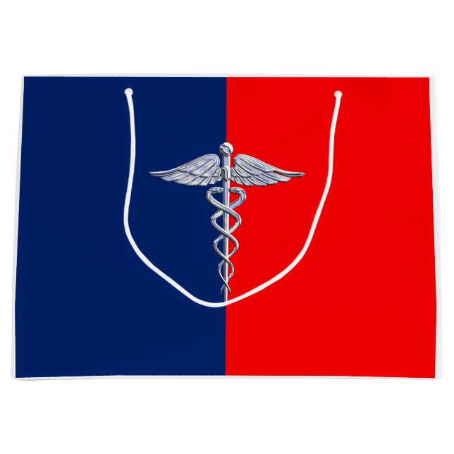 Stylish Caduceus Medical Symbol League Large Gift Bag (Front)