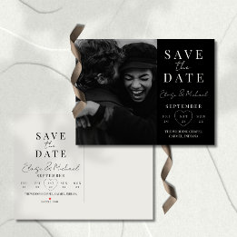 Stylish Calendar Photo Wedding Save The Date Announcement Postcard