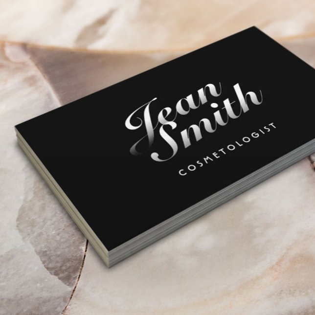 Stylish Calligraphic Cosmetologist Beauty Salon Business Card (Creator Uploaded)