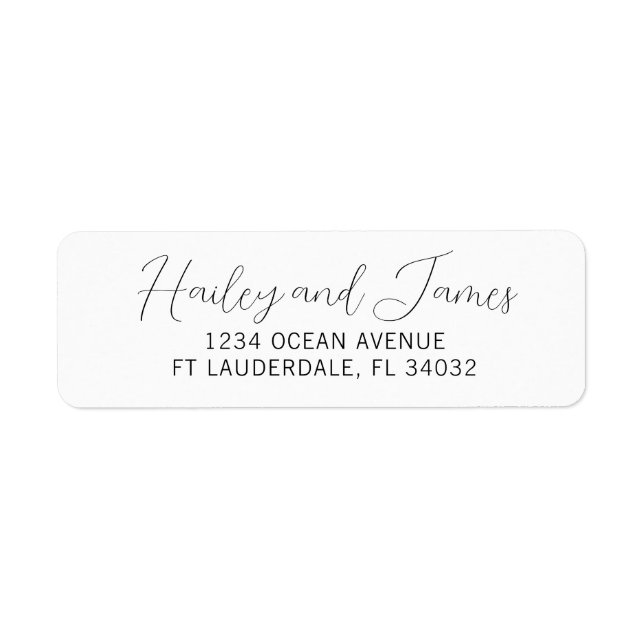 Stylish Calligraphy Return Address Labels  (Front)