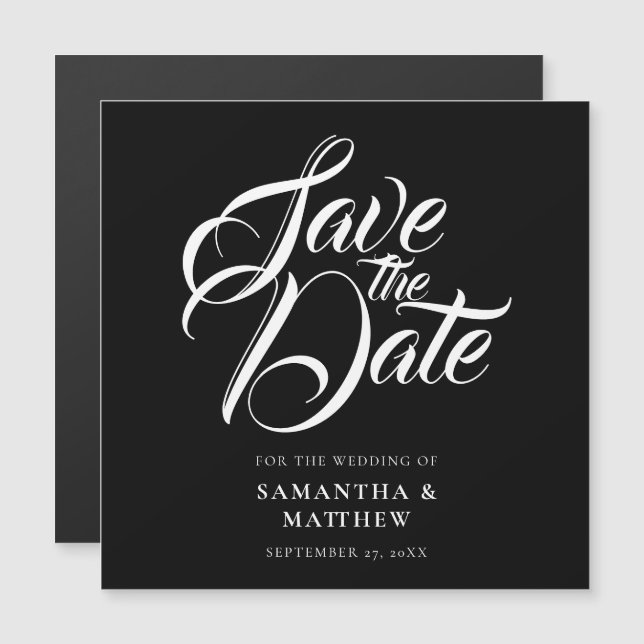 Stylish Calligraphy Script Save The Date (Front/Back)